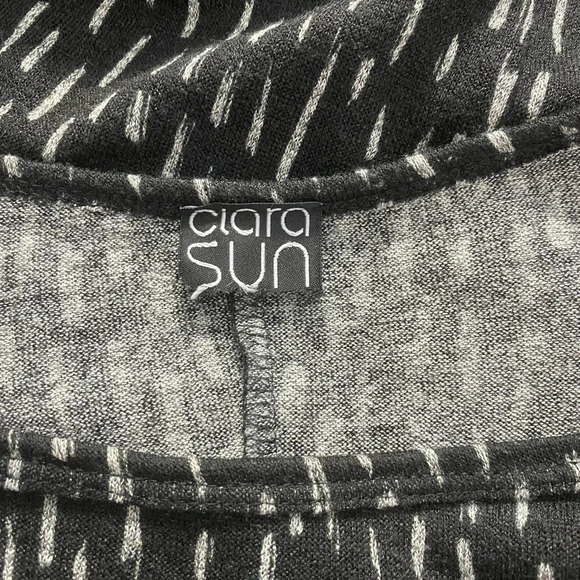Clara Sun‎ Woo Black Brushstroke Printed Knit Tunic Dress Size US Medium - Picture 8 of 8